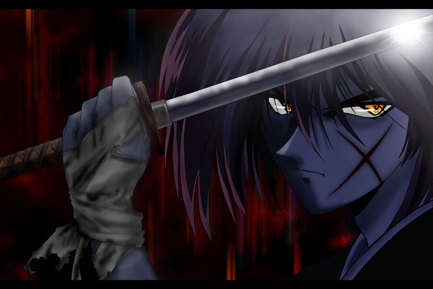 Rurouni Kenshin Anime Poster Japanese Manga Art Samurai Wall Art - xonomax