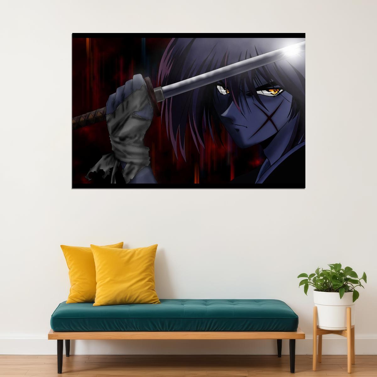 Rurouni Kenshin Anime Poster Japanese Manga Art Samurai Wall Art - xonomax