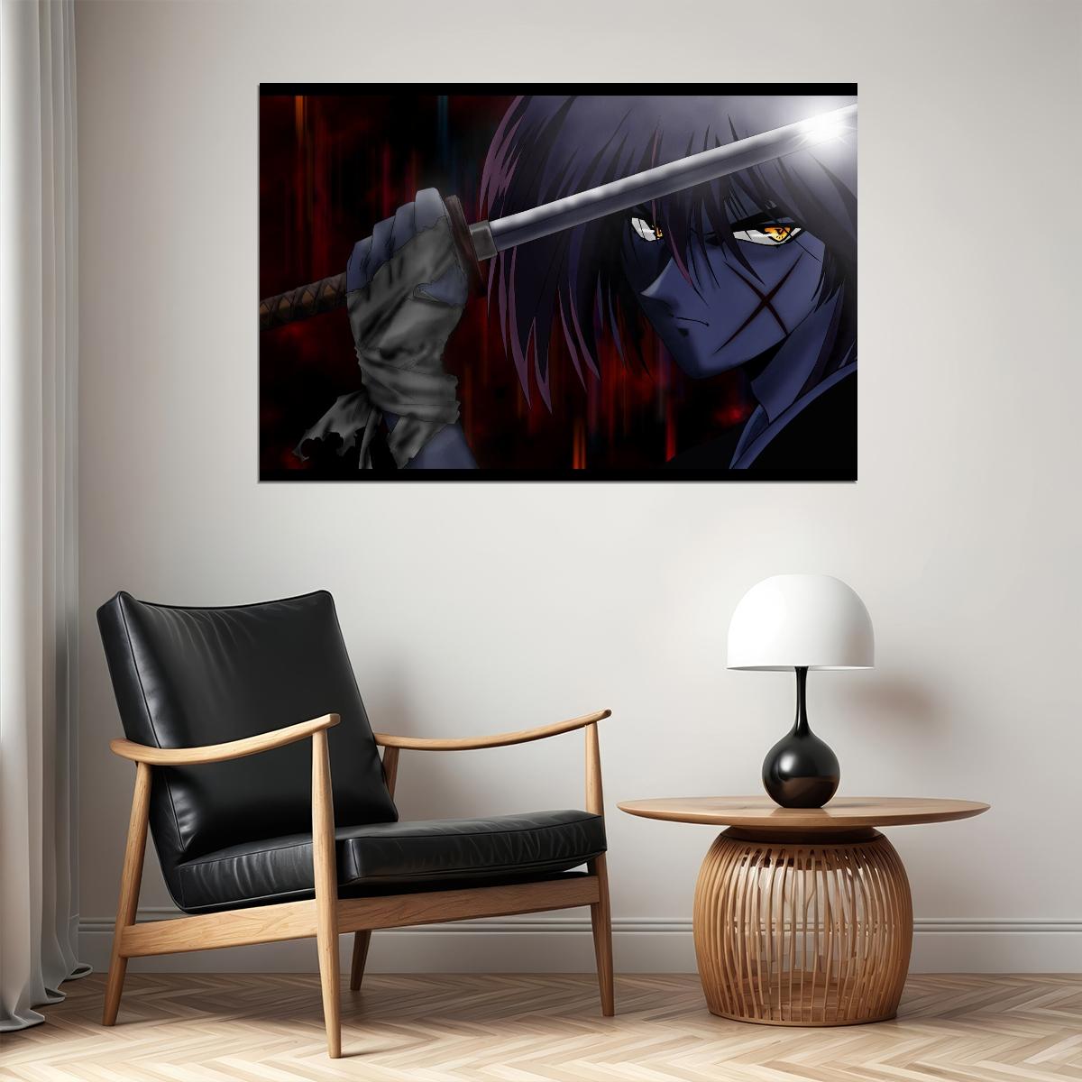 Rurouni Kenshin Anime Poster Japanese Manga Art Samurai Wall Art - xonomax