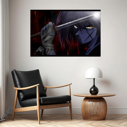 Rurouni Kenshin Anime Poster Japanese Manga Art Samurai Wall Art - xonomax