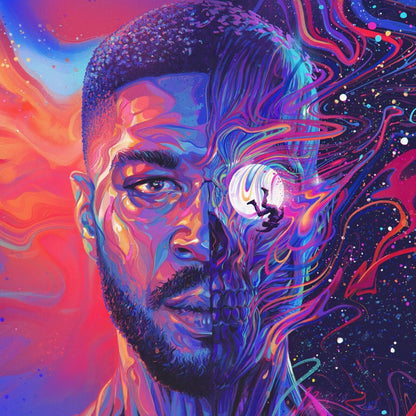 Kid Cudi Man On The Moon: The End Of Day Album Cover Art Music Poster Rap Wall Print