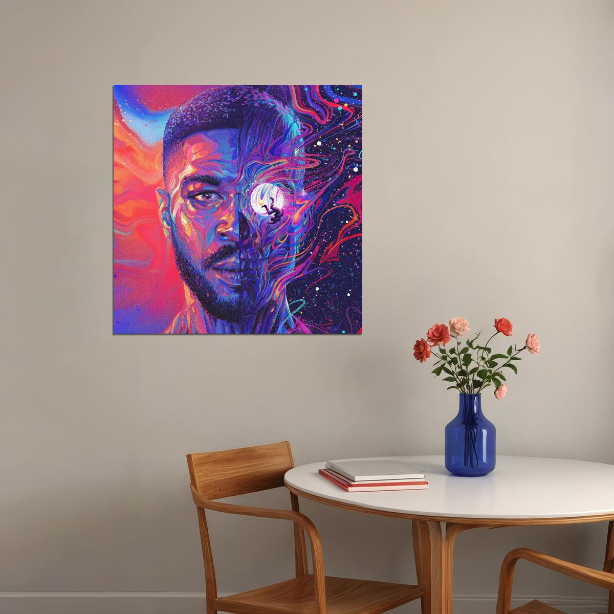 Kid Cudi Man On The Moon: The End Of Day Album Cover Art Music Poster Rap Wall Print