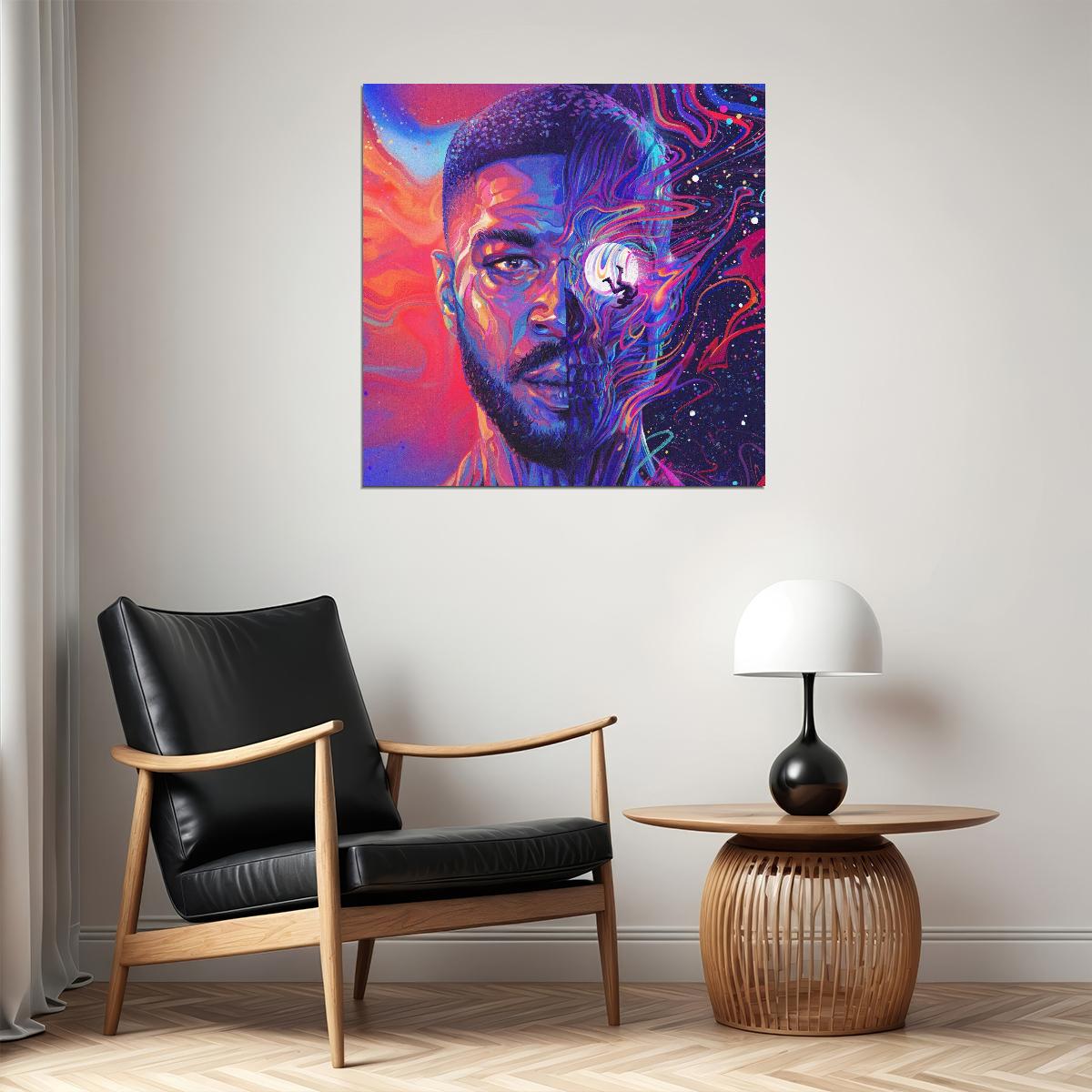 Kid Cudi Man On The Moon: The End Of Day Album Cover Art Music Poster Rap Wall Print