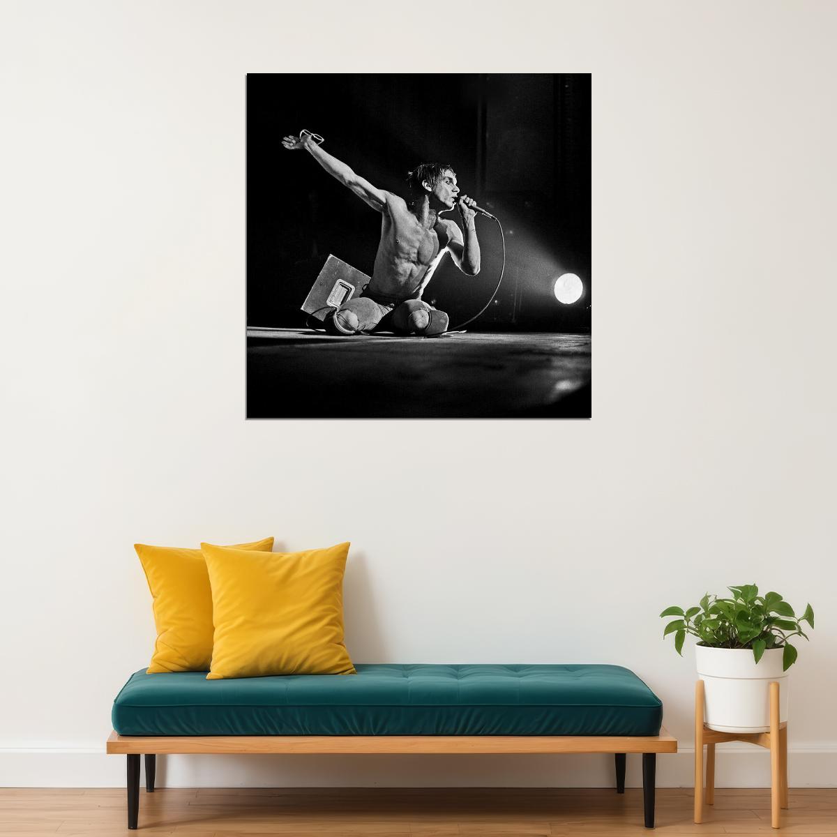 Iggy Pop Punk Rock Music Poster Iconic Musician Music Art Print