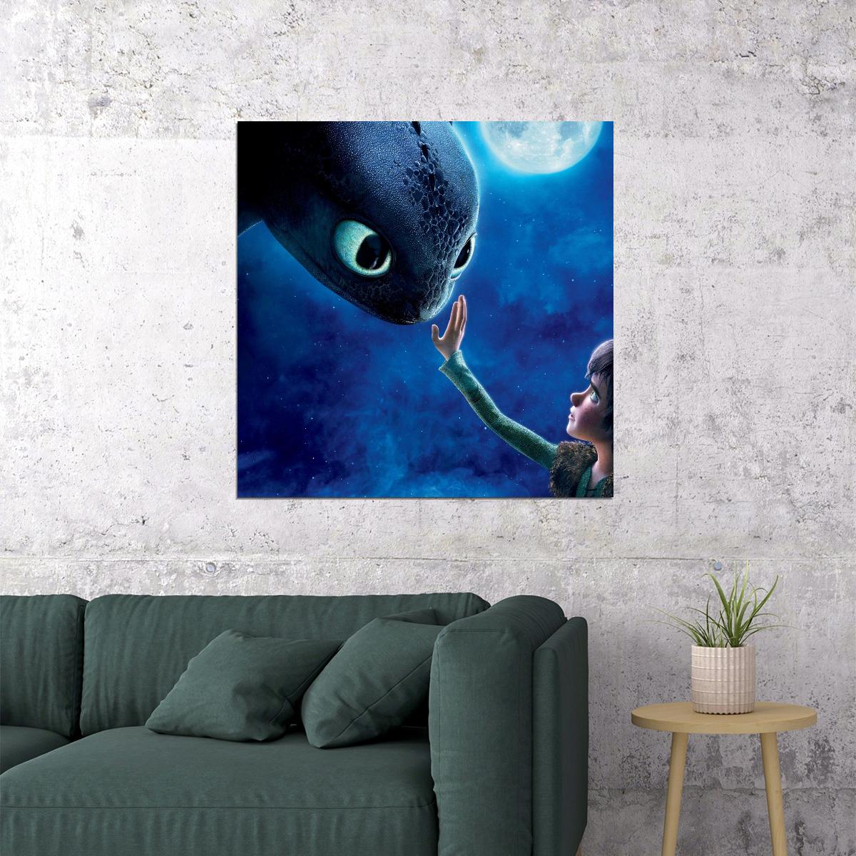 How To Train Your Dragon Movie Poster Dreamworks Animation Fantasy Film Print