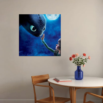 How To Train Your Dragon Movie Poster Dreamworks Animation Fantasy Film Print