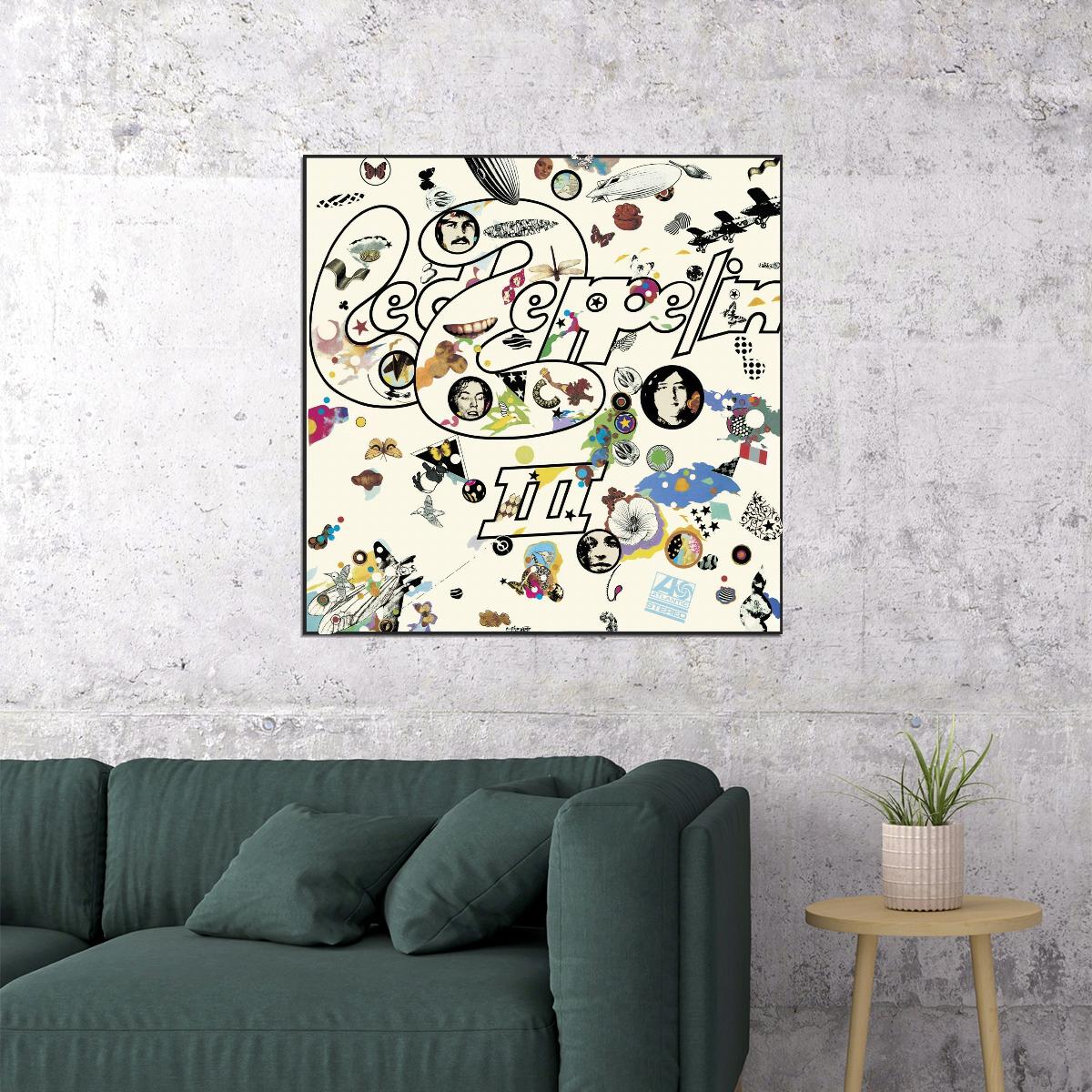 Led Zeppelin Iii Album Cover Art Music Poster Rock Band Wall Print