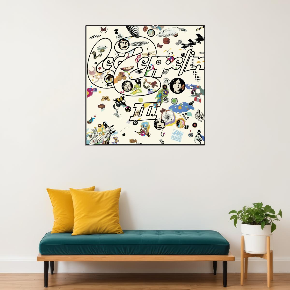 Led Zeppelin Iii Album Cover Art Music Poster Rock Band Wall Print