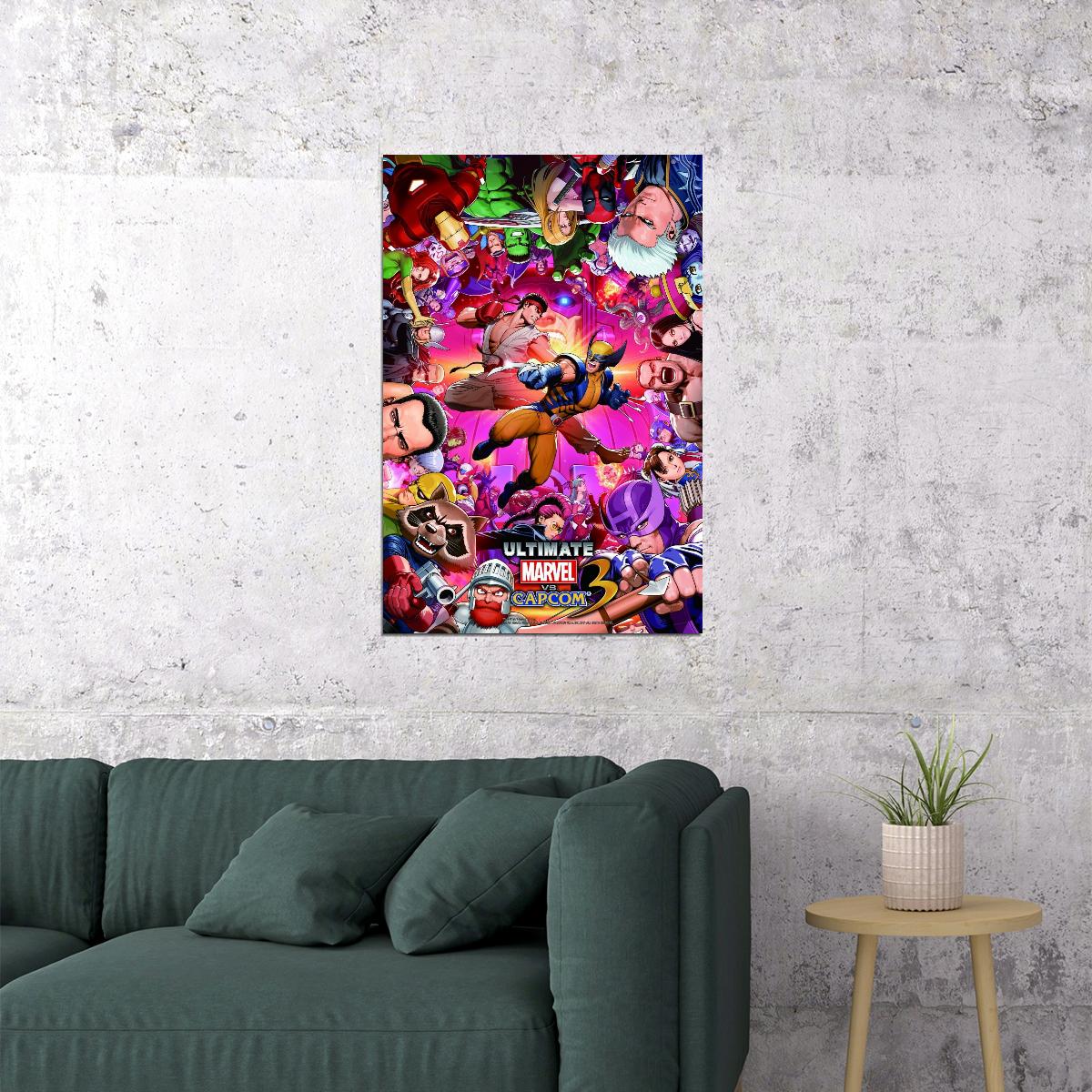 Marvel Vs. Capcom 3 Video Game Poster Gamer Wall Art