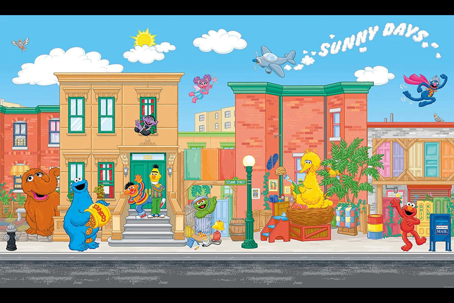 Sesame Street Sunny Days Poster Classic Tv Cartoon Fun Wall Art Kids Print - xonomax