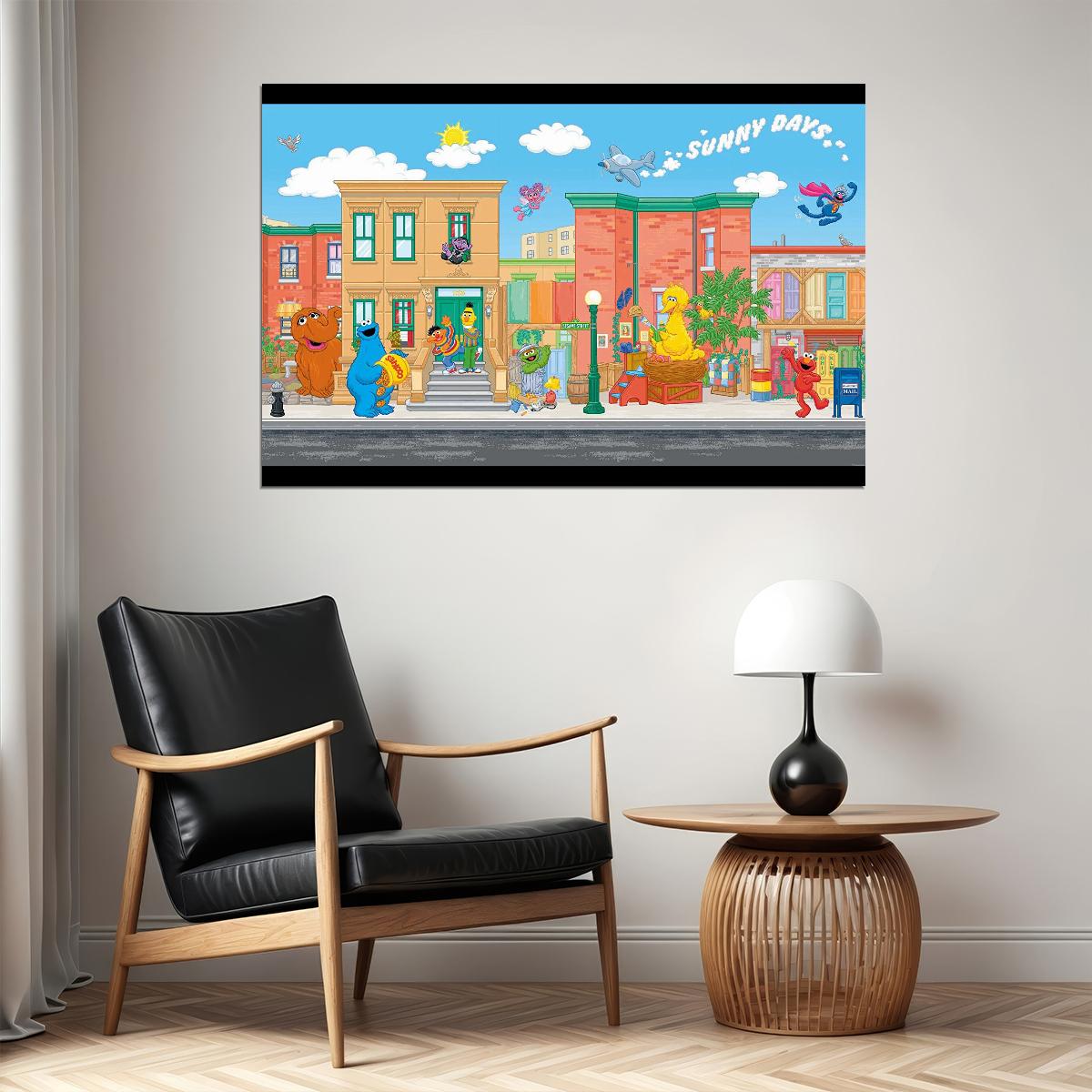 Sesame Street Sunny Days Poster Classic Tv Cartoon Fun Wall Art Kids Print - xonomax