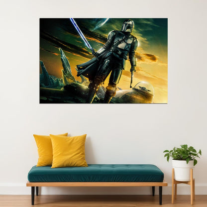 Star Wars The Mandalorian Tv Series Poster Iconic Sci-fi Art Print