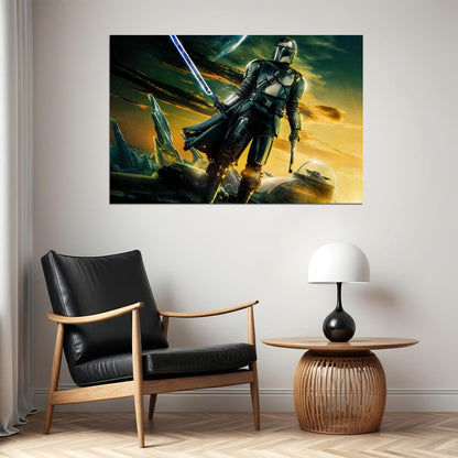 Star Wars The Mandalorian Tv Series Poster Iconic Sci-fi Art Print