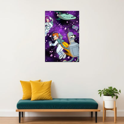 Futurama Animated Series Poster Comedy Sci-fi Wall Art Matt Groening Print