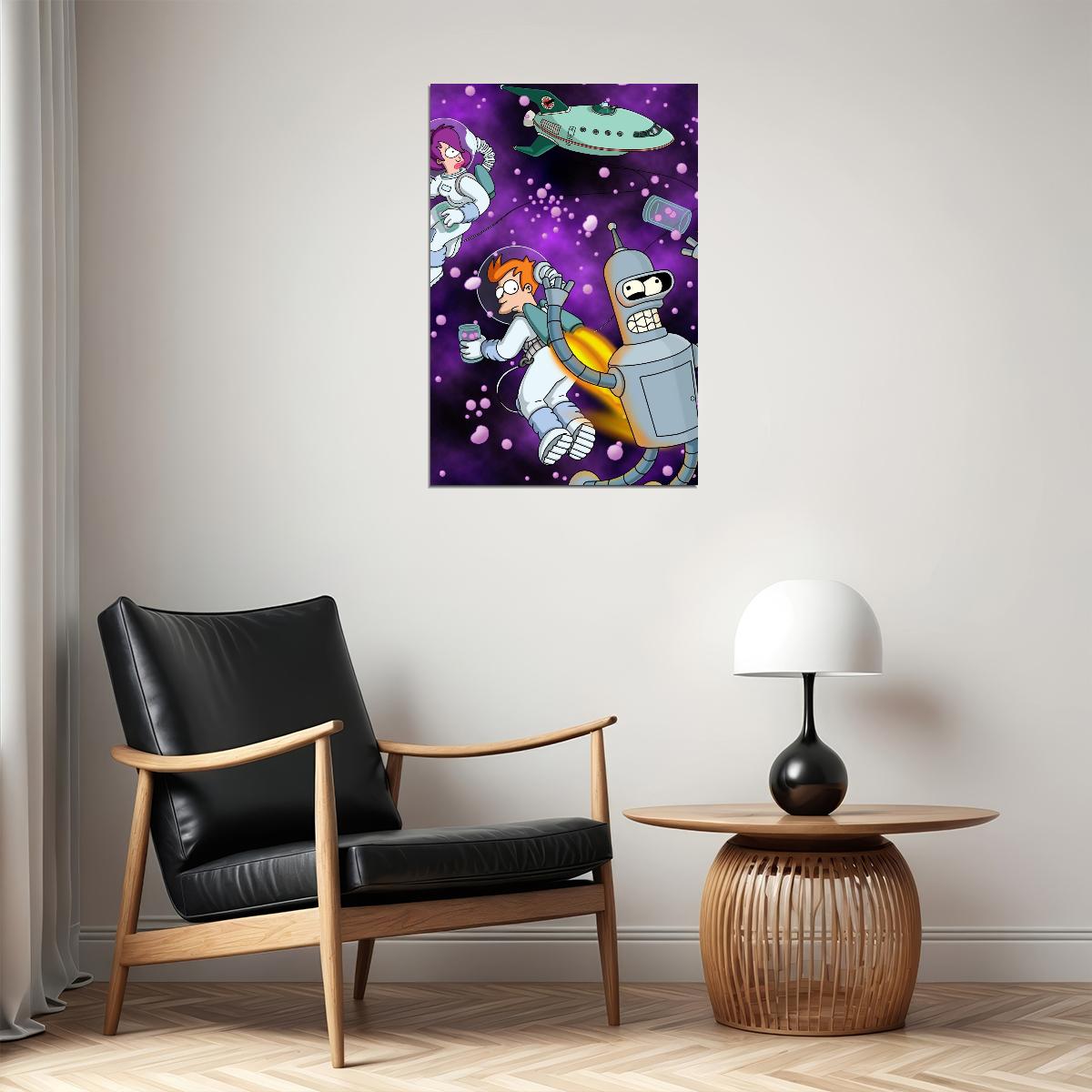 Futurama Animated Series Poster Comedy Sci-fi Wall Art Matt Groening Print