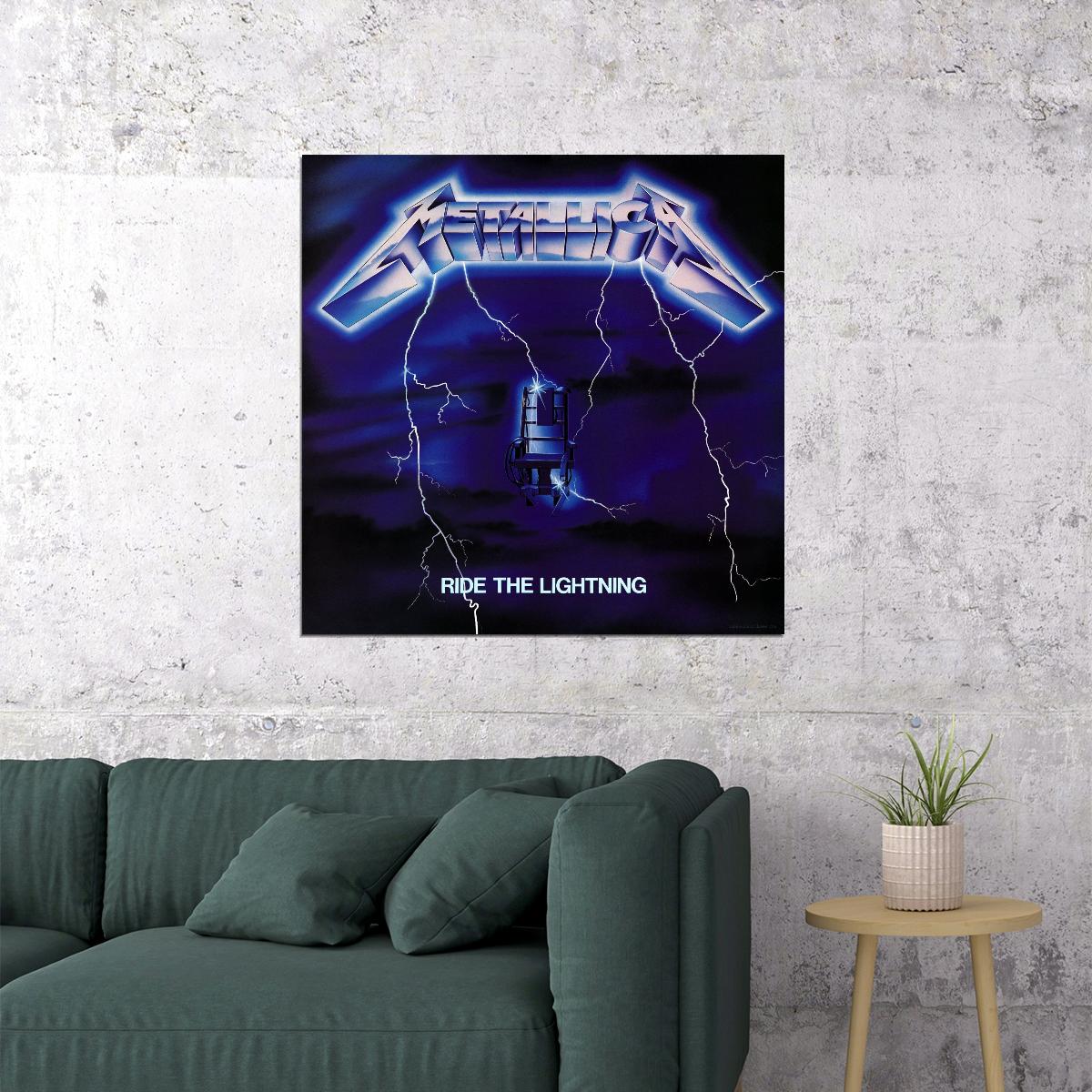 Metallica Ride The Lightning Album Cover Art Music Poster Heavy Metal Wall Print