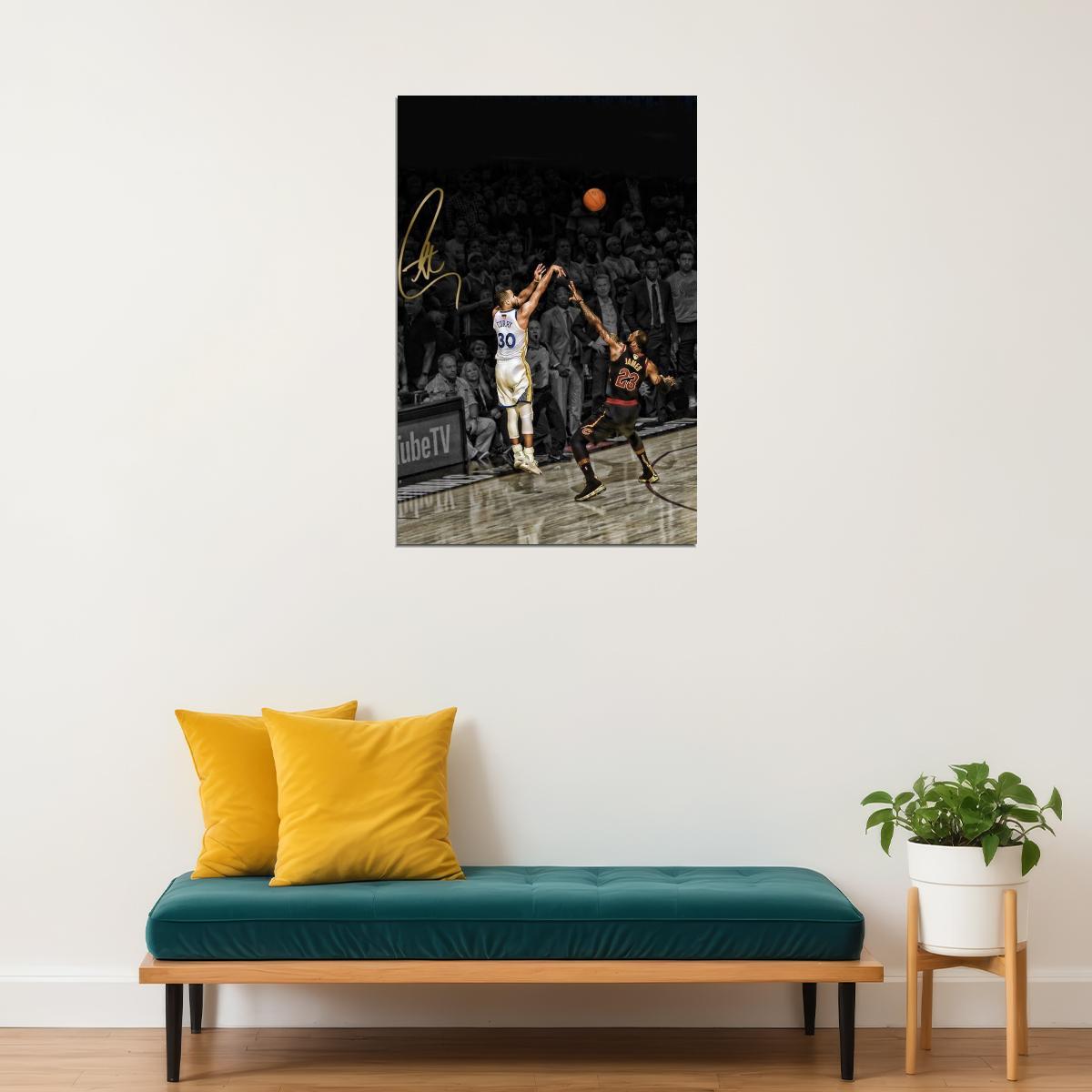 Stephen Curry & Lebron James Nba Basketball Poster Famous Player Motivational Sport Print