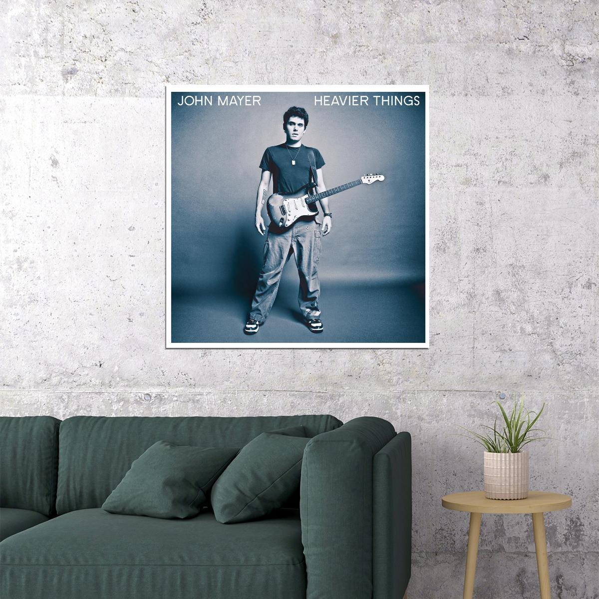 John Mayer Heavier Things Album Cover Art Music Poster Pop Rock Wall Art