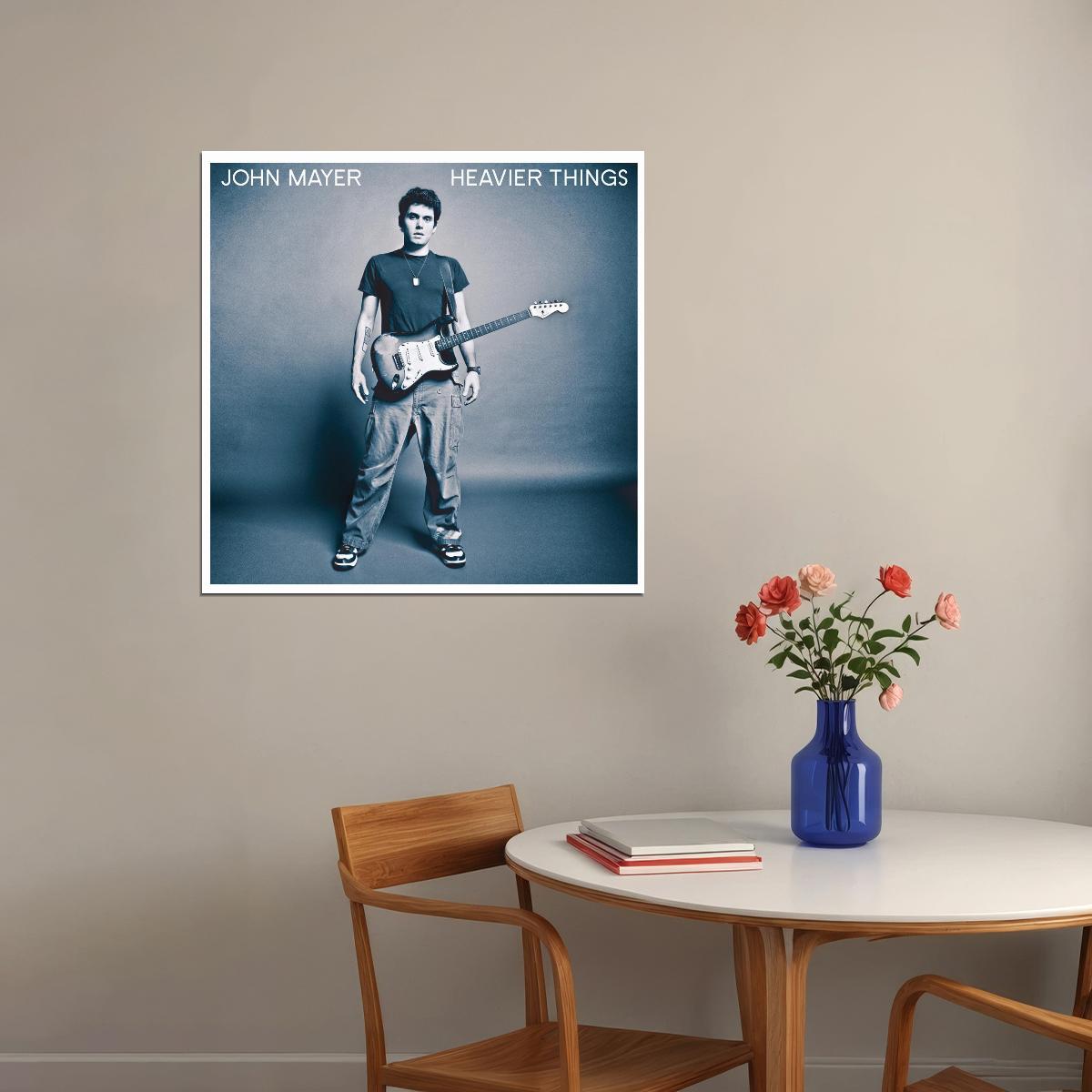 John Mayer Heavier Things Album Cover Art Music Poster Pop Rock Wall Art