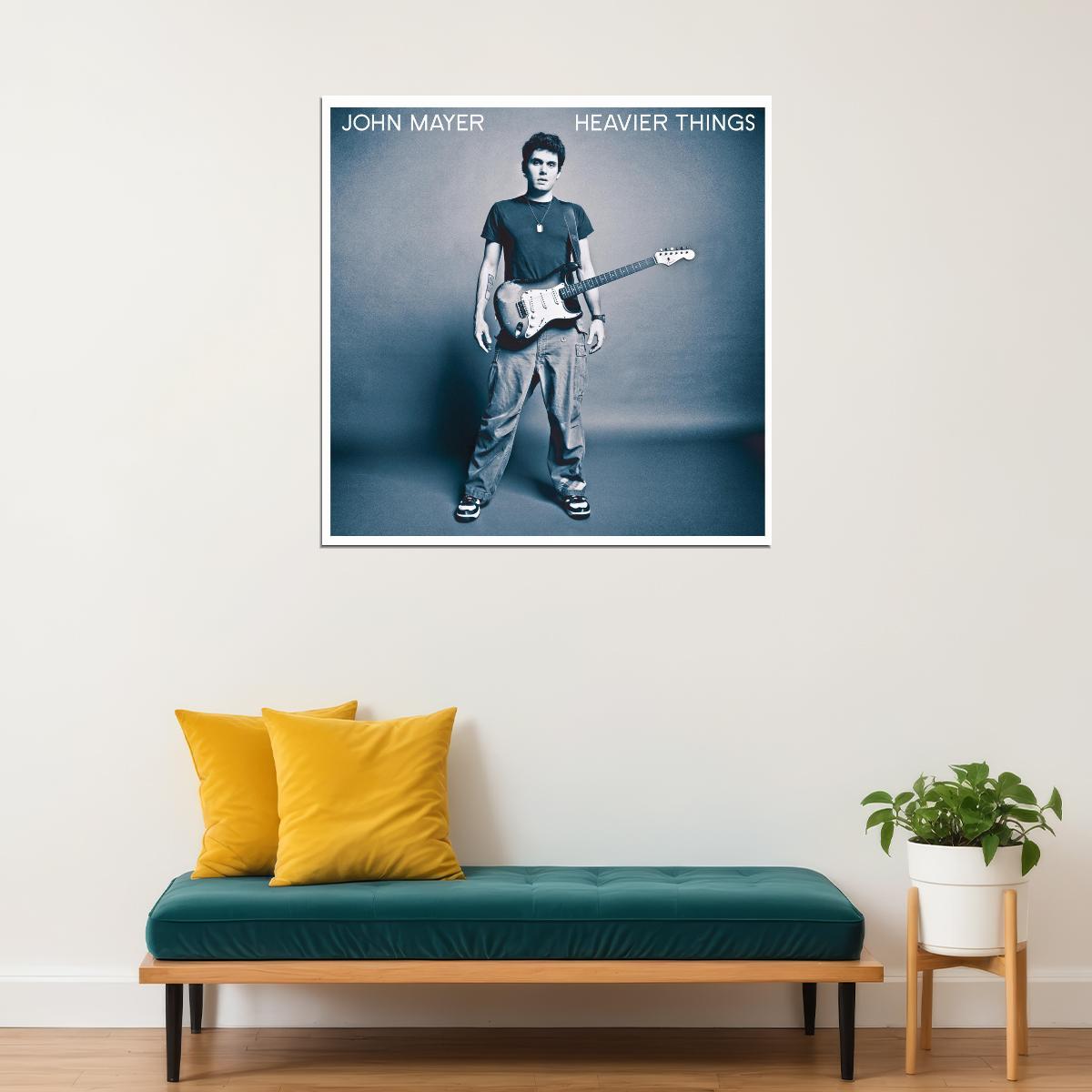 John Mayer Heavier Things Album Cover Art Music Poster Pop Rock Wall Art