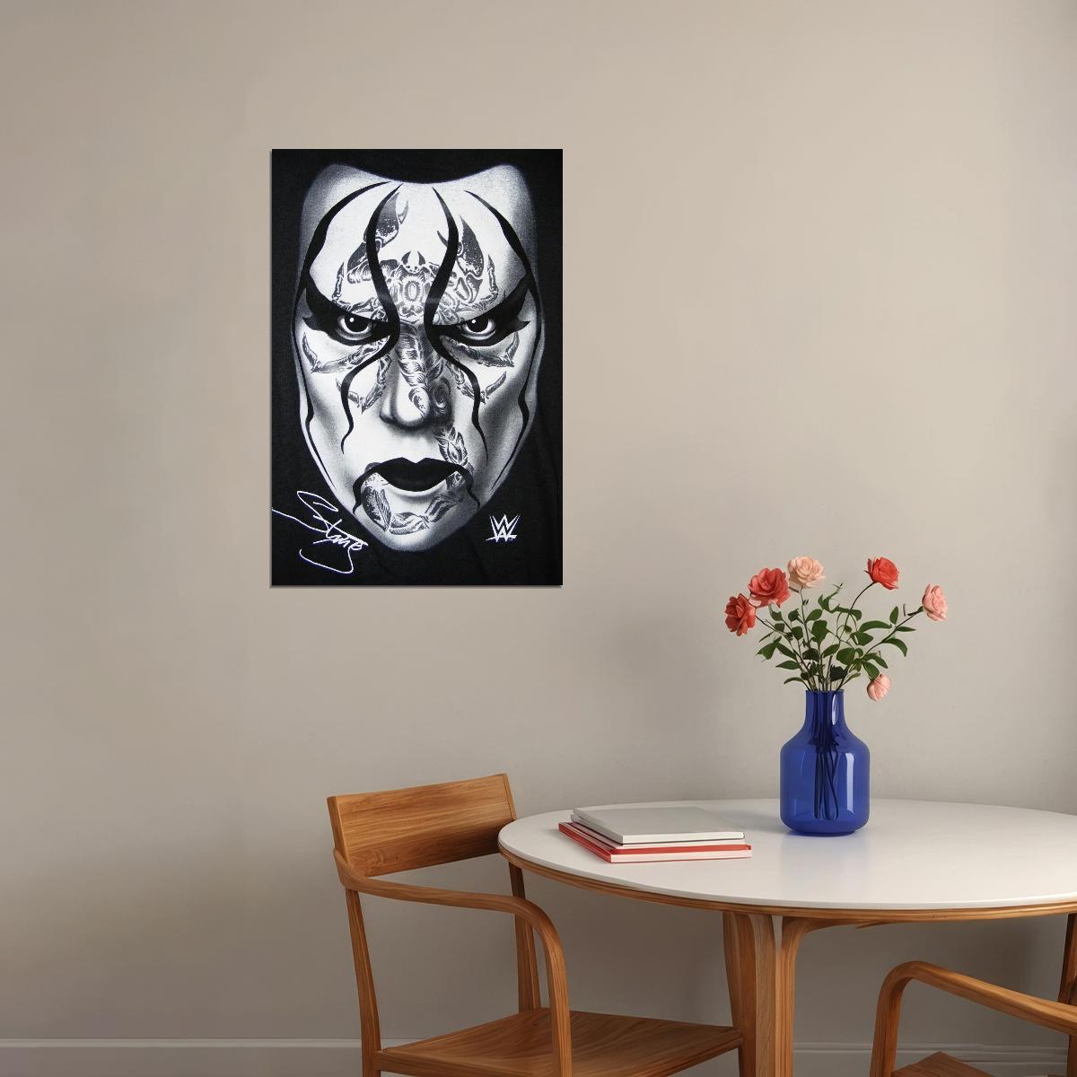 Superstar Sting Wrestling Poster Iconic Wwe Legend Wall Art