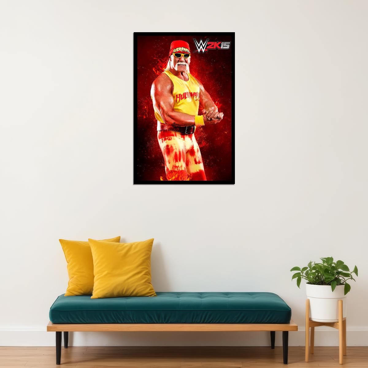 Superstar Hulk Hogan Wrestling Poster Iconic Wwe Legend Wall Art
