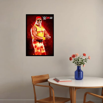 Superstar Hulk Hogan Wrestling Poster Iconic Wwe Legend Wall Art