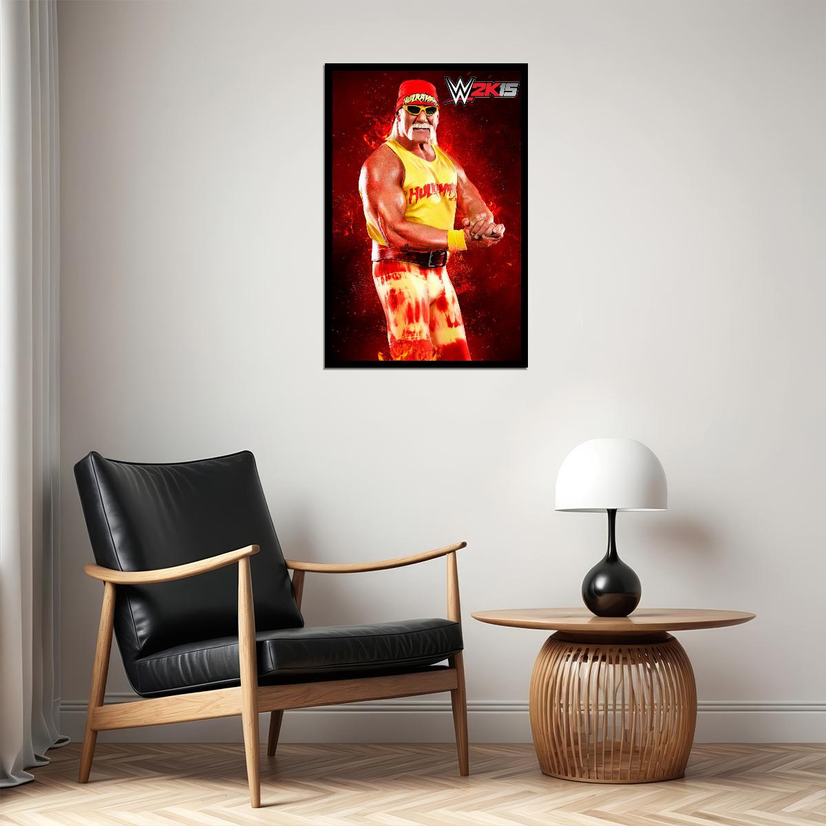 Superstar Hulk Hogan Wrestling Poster Iconic Wwe Legend Wall Art