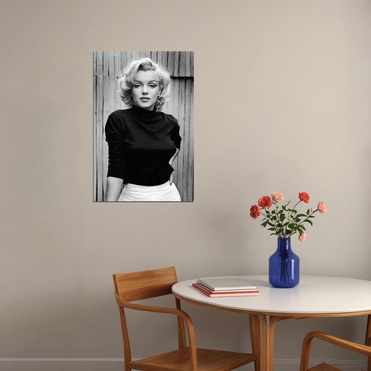 Marilyn Monroe Poster Iconic Vintage Hollywood Actress Black And White Wall Art