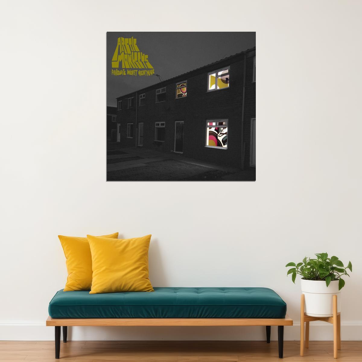 Arctic Monkeys Favourite Worst Nightmare Album Cover Art Indie Rock Music Poster Band Print