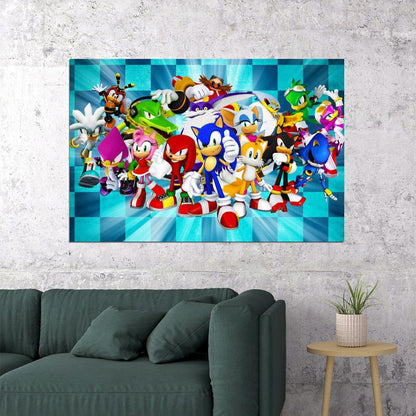 Sonic The Hedgehog Video Game Poster Iconic Retro Gamer Print