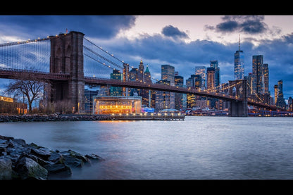 Brooklyn Bridge Poster New York City Landmark Wall Art Urban Photography Print - xonomax