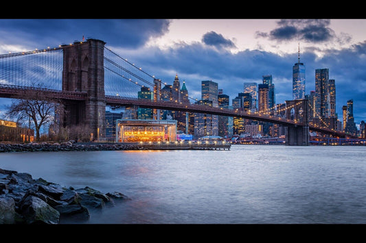 Brooklyn Bridge Poster New York City Landmark Wall Art Urban Photography Print - xonomax