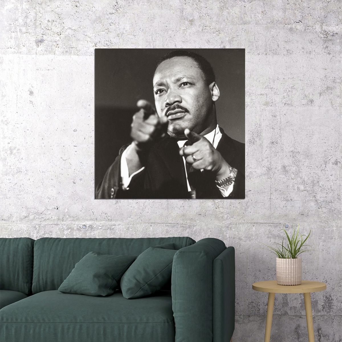 Martin Luther King Jr. Poster Famous Leader Wall Art Inspirational