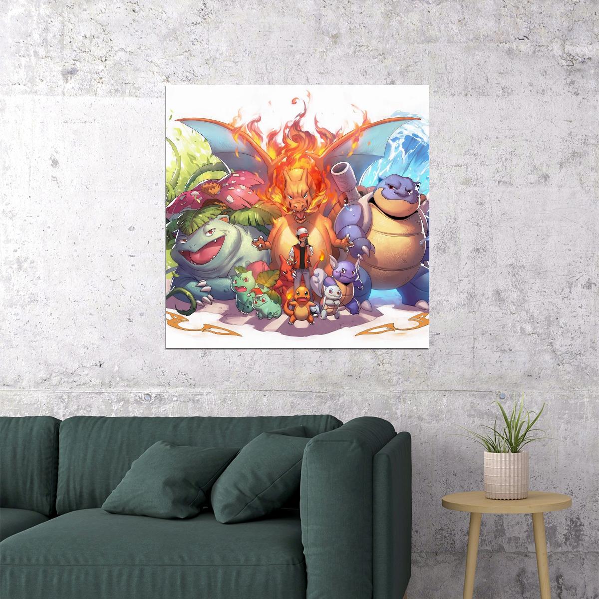 Pokemon Video Game Poster Nintendo Tv Series Wall Art