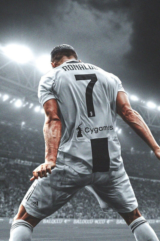 Cristiano Ronaldo Football Poster Soccer Superstar Wall Art Motivational Sports Print