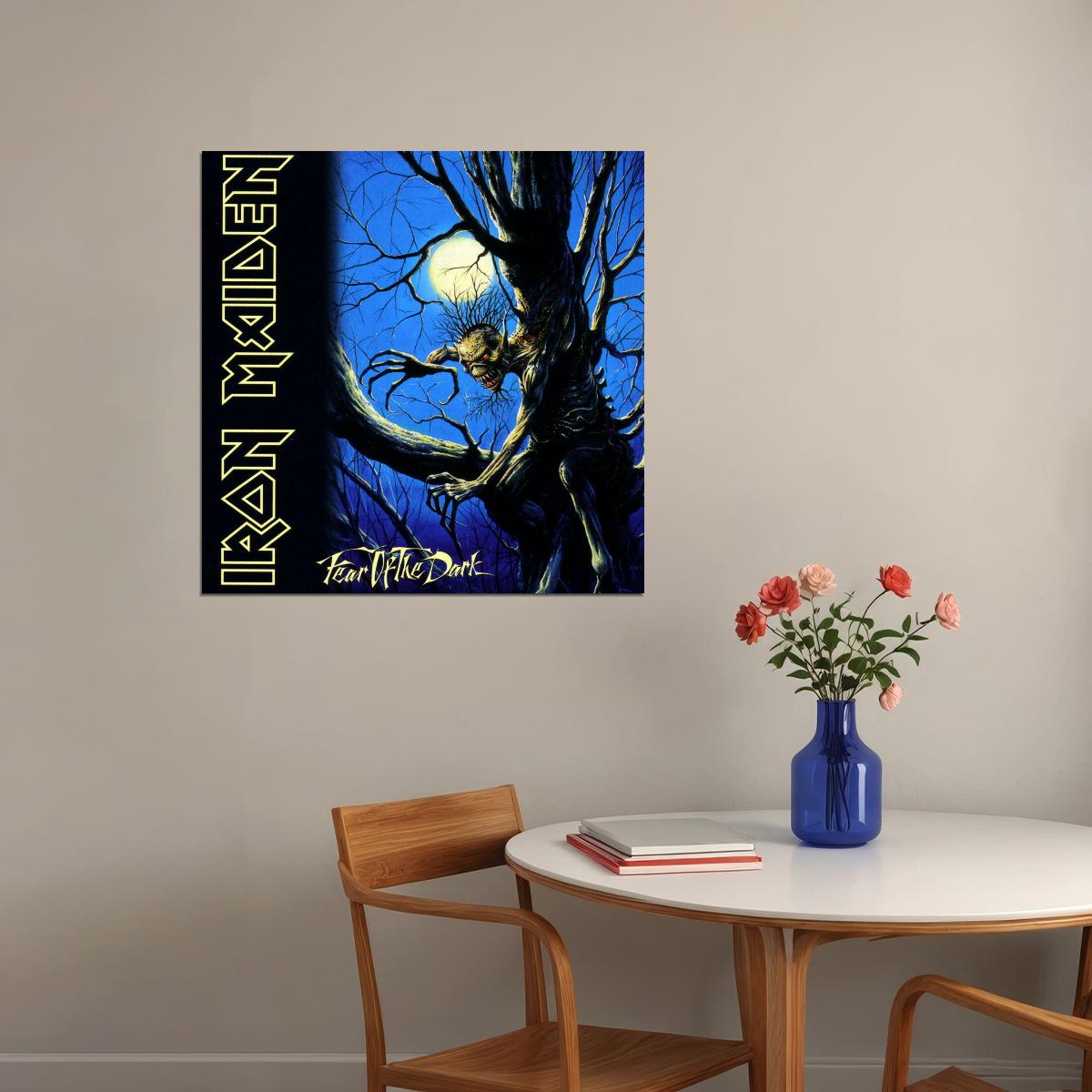 Iron Maiden Fear Of The Dark Album Cover Art Heavy Metal Music Poster Rock Band Music Print