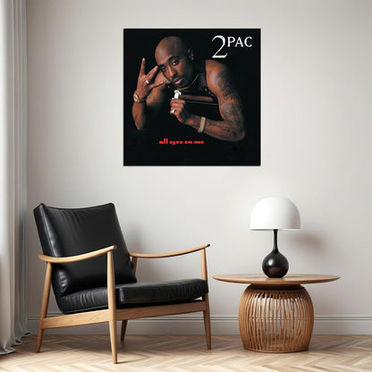 Tupac Shakur 2pac All Eyez On Me Album Cover Art Rap Music Poster Iconic Hip Hop Artist Print