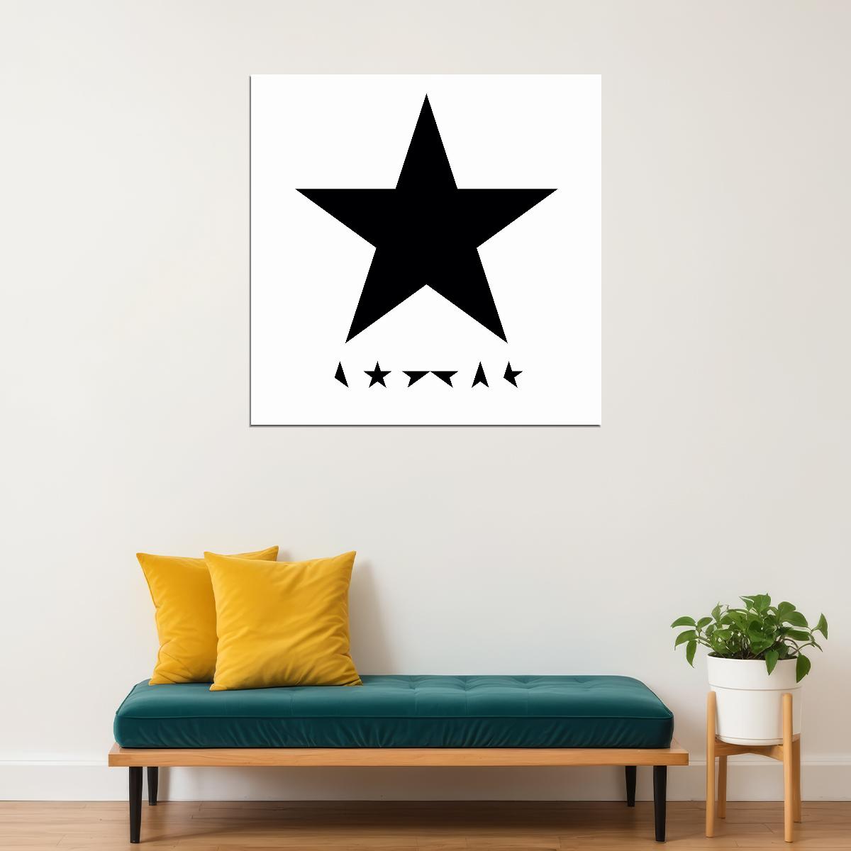 David Bowie Blackstar Album Cover Art Rock Music Poster Legendary Artist Music Print