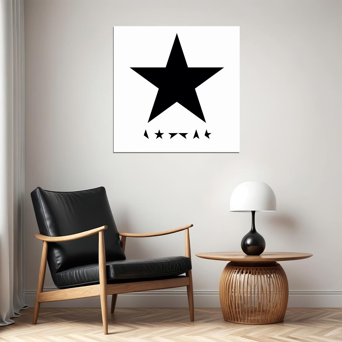 David Bowie Blackstar Album Cover Art Rock Music Poster Legendary Artist Music Print