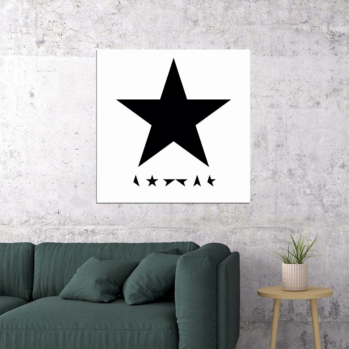 David Bowie Blackstar Album Cover Art Rock Music Poster Legendary Artist Music Print