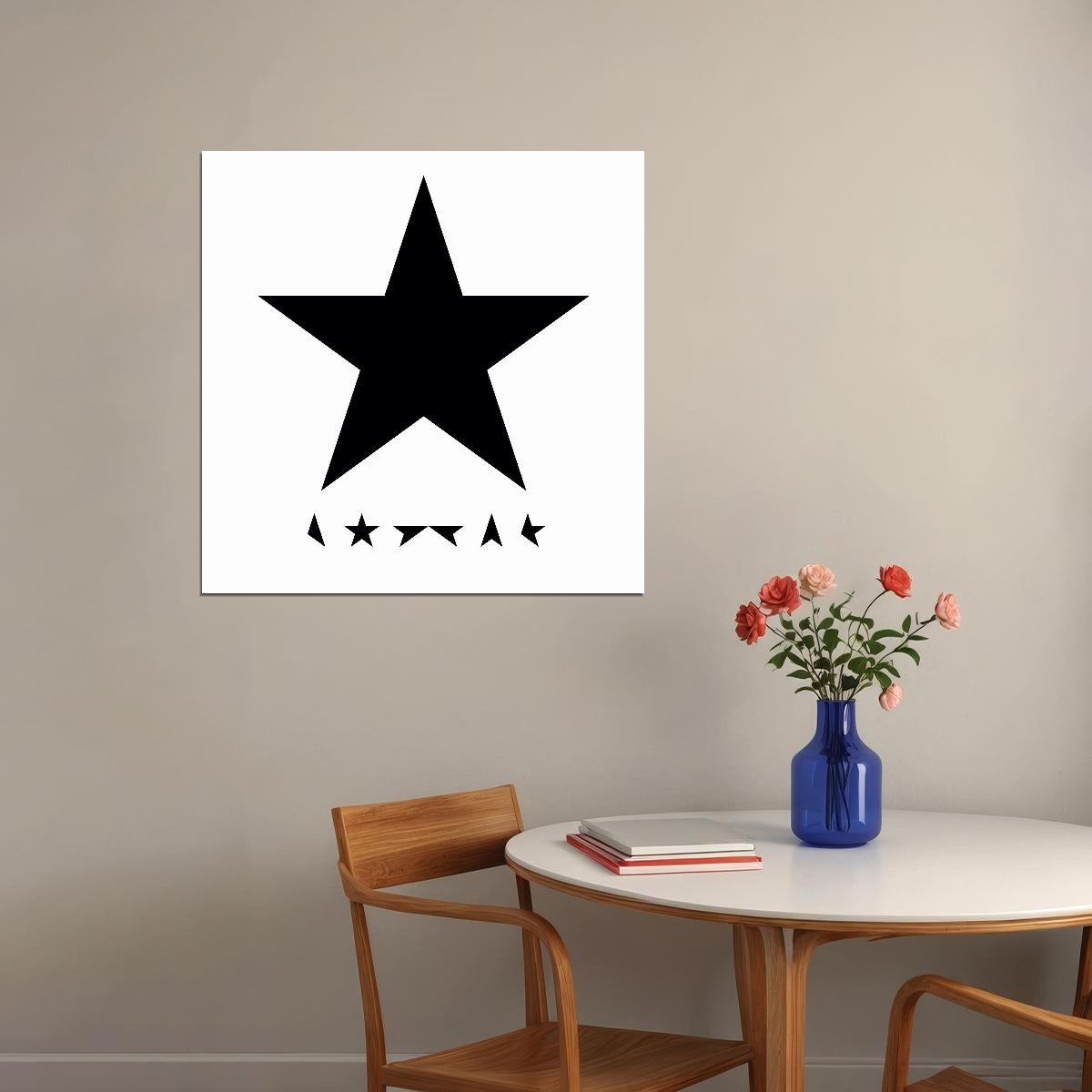 David Bowie Blackstar Album Cover Art Rock Music Poster Legendary Artist Music Print