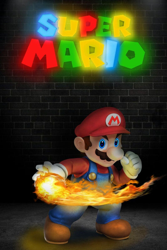 Super Mario Nintendo Video Game Poster Retro Gamer Wall Art