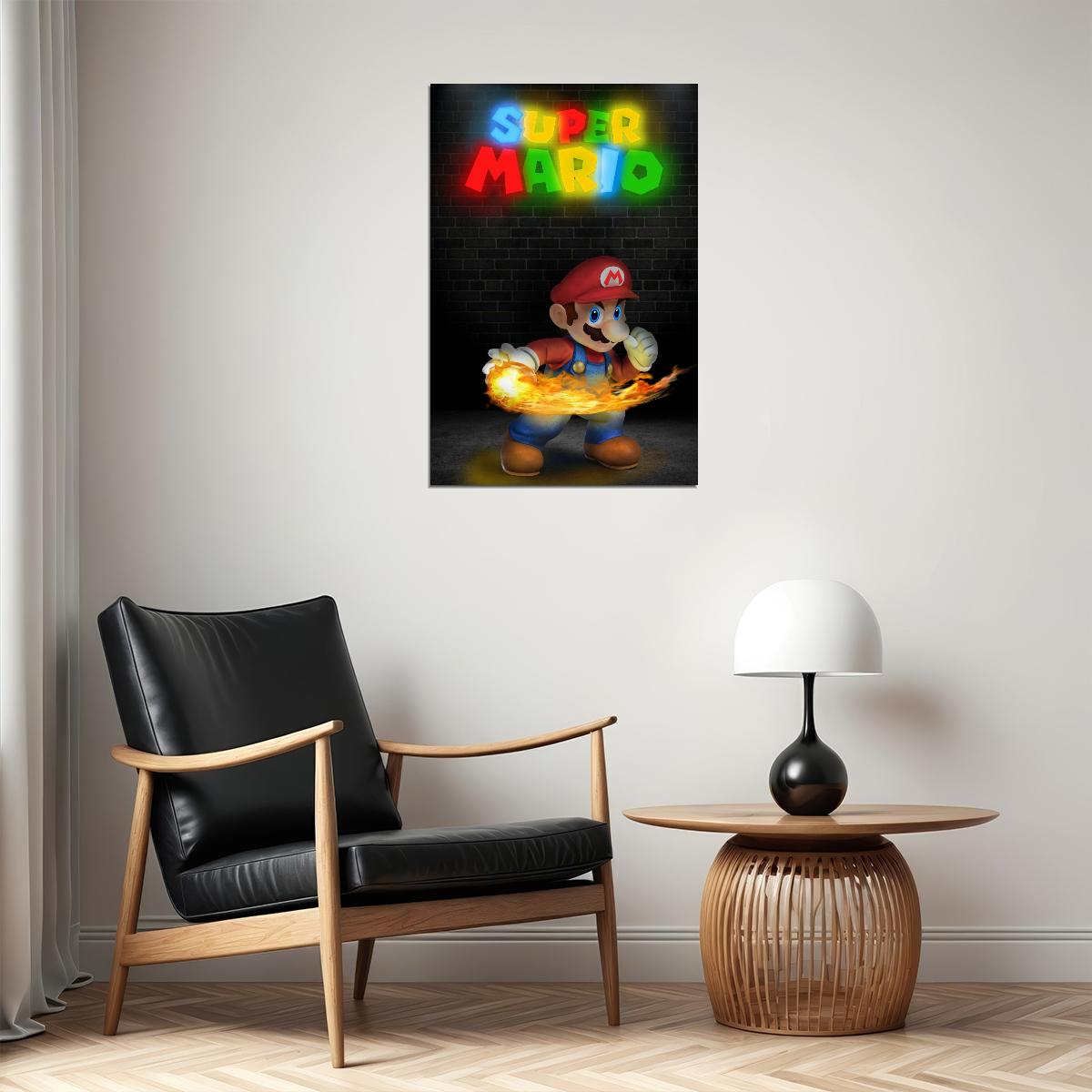 Super Mario Nintendo Video Game Poster Retro Gamer Wall Art