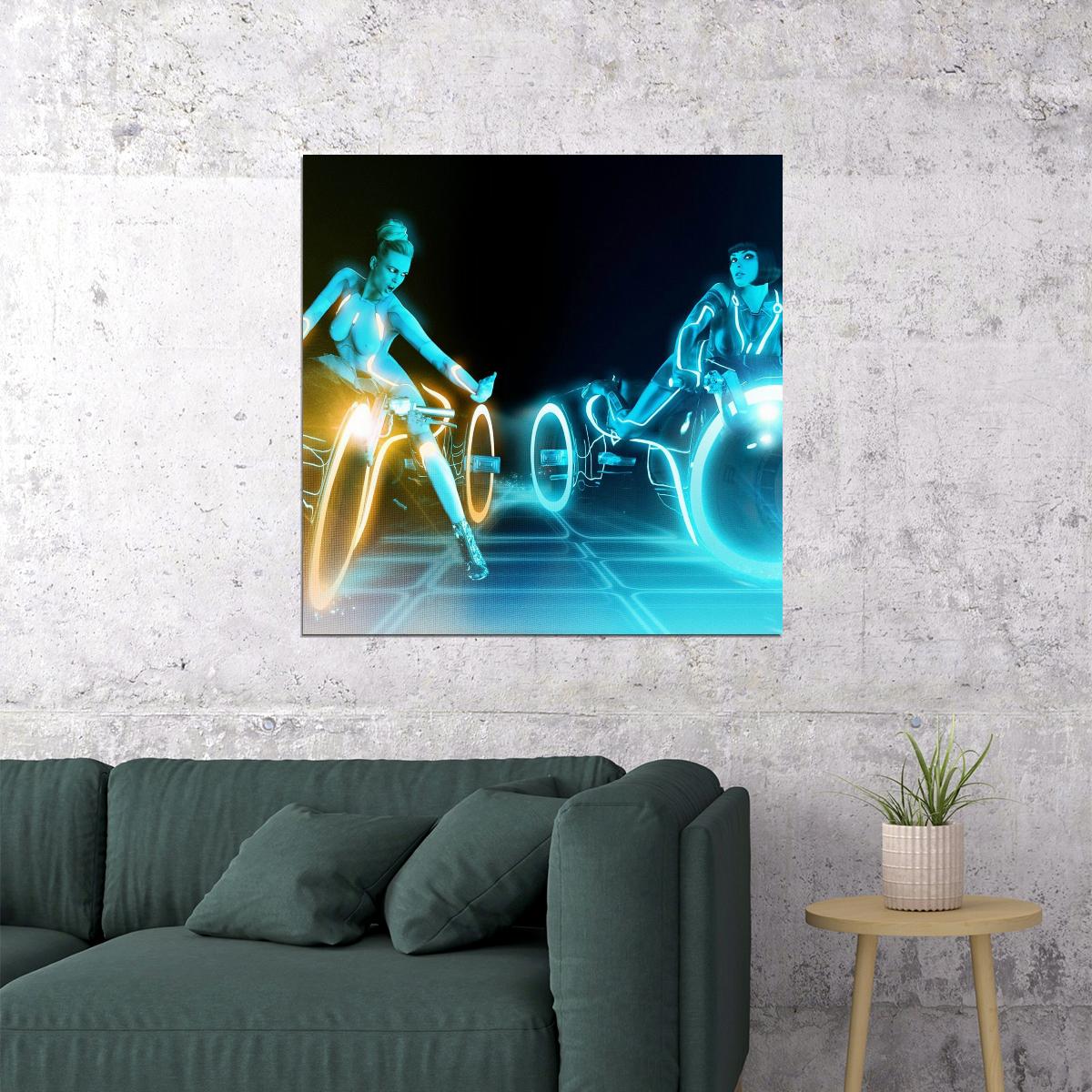 Tron Playboy Sexy Poster Iconic Sci-fi Movie Art Retro Futuristic Pop Culture Print