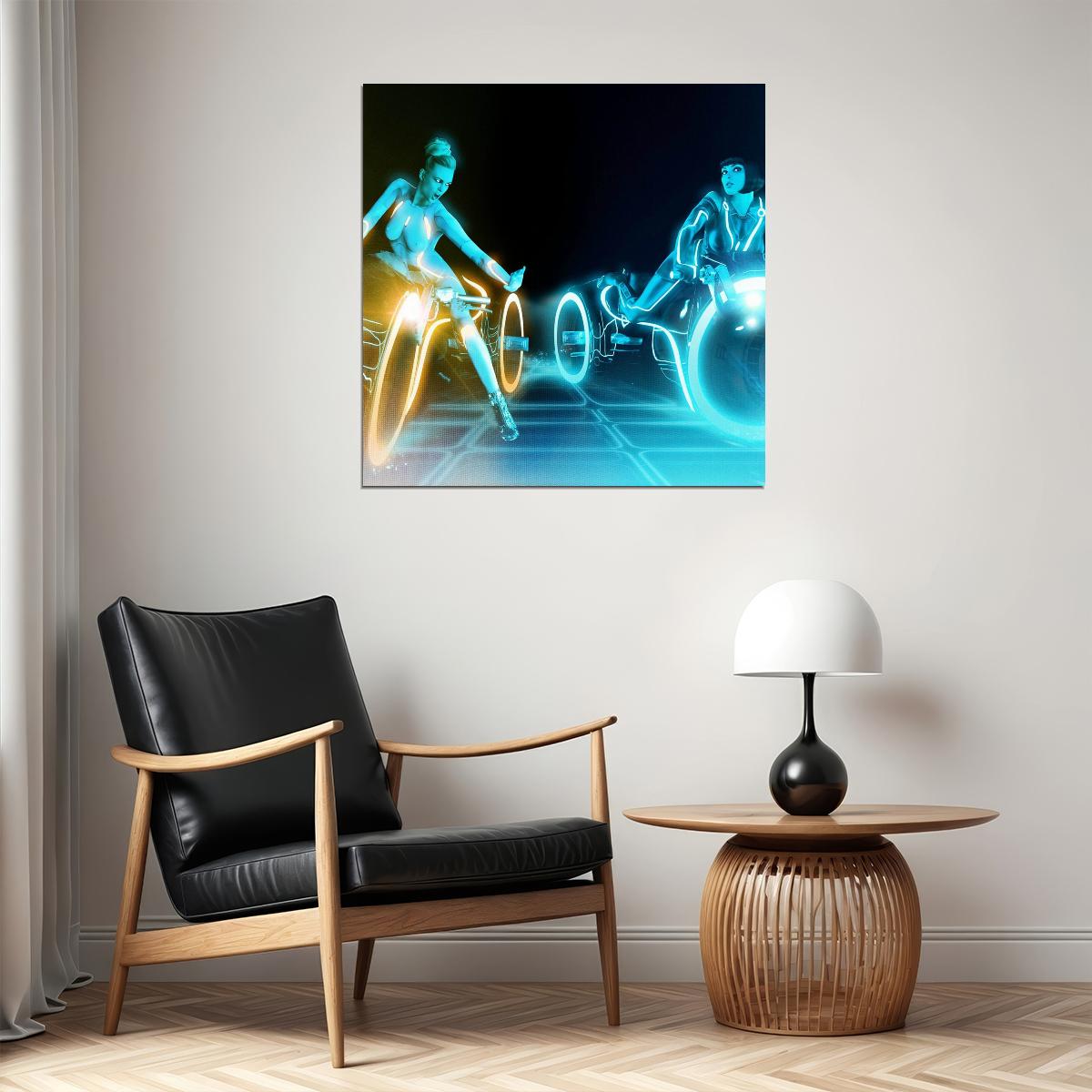 Tron Playboy Sexy Poster Iconic Sci-fi Movie Art Retro Futuristic Pop Culture Print