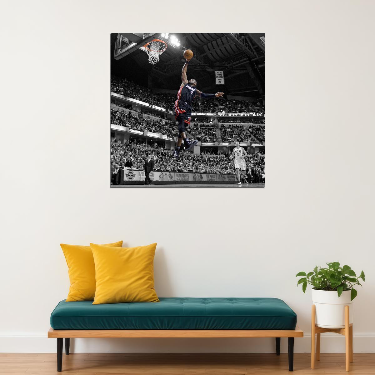 Dwyane Wade Basketball Poster Nba Star Wall Art Sports Print