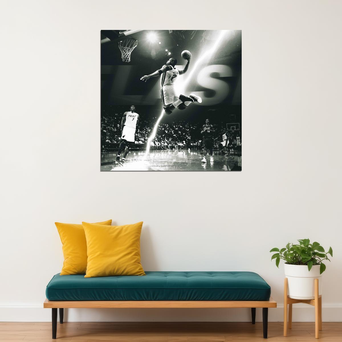 Dwyane Wade Basketball Poster Nba Star Wall Art Sports Print - xonomax