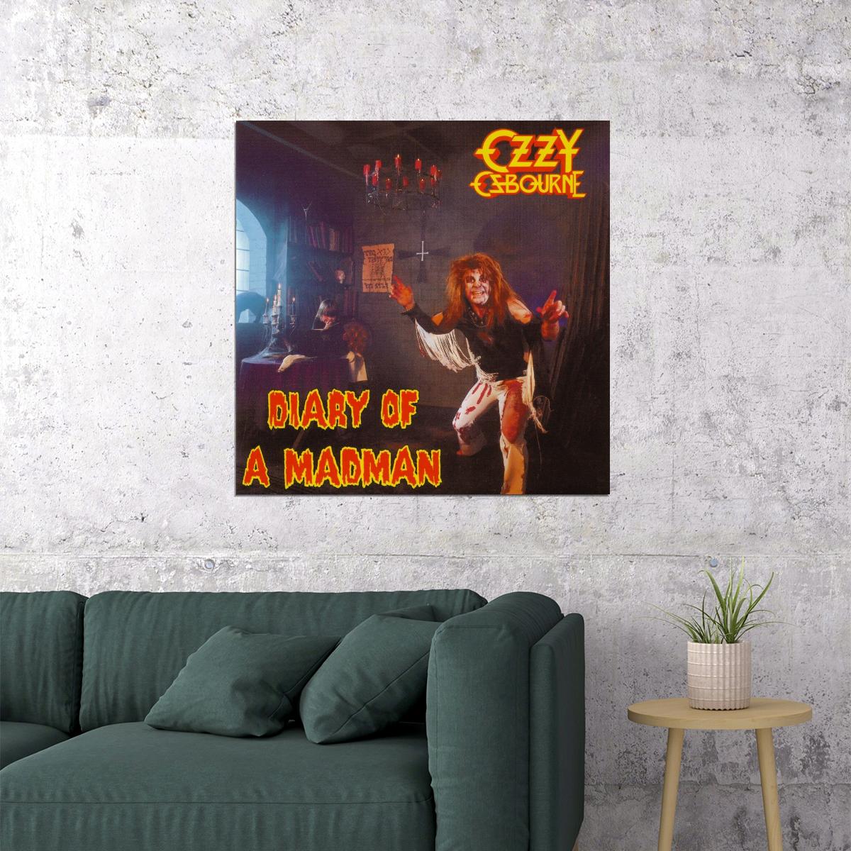 Ozzy Osbourne Diary Of Madman Album Cover Art Rock Music Poster Wall Print