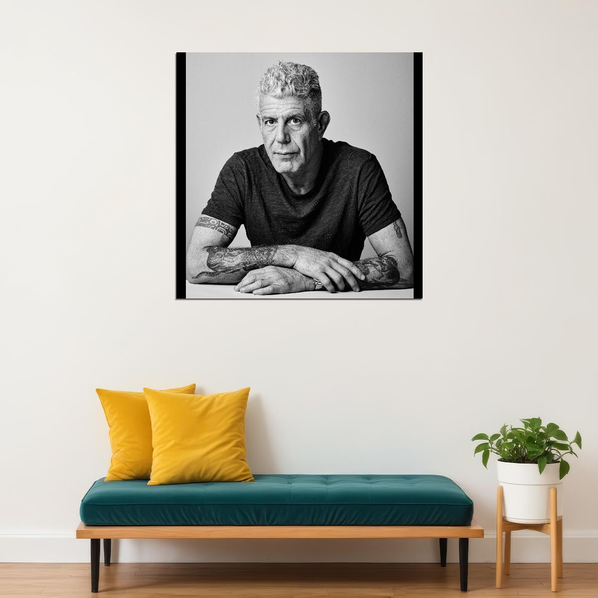 Anthony Bourdain Poster Celebrity Chef Wall Art Travel Host Print